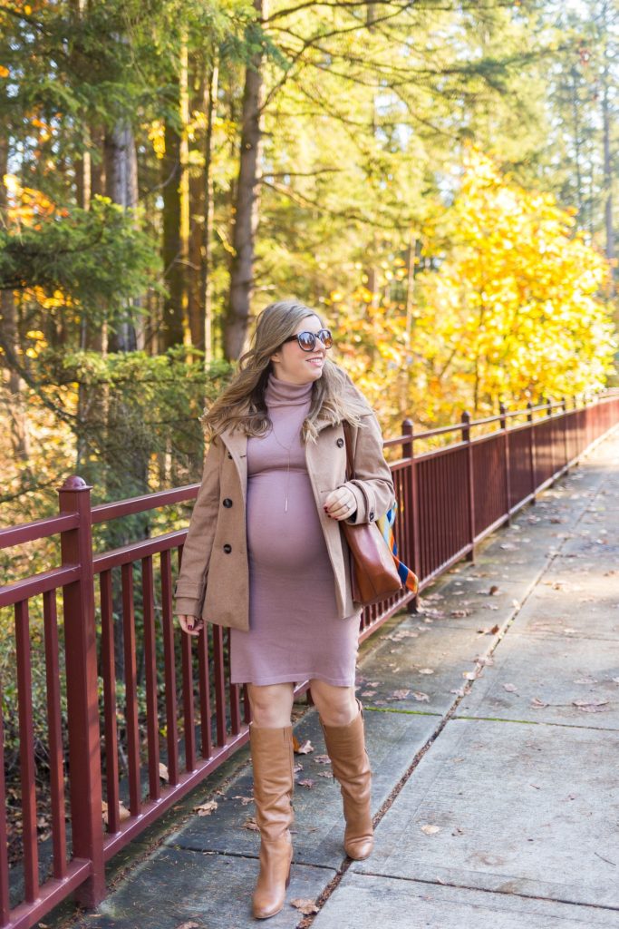 fall maternity outfit - nordstrom peacoat under $100 - thread and supply peacoat - Seattle style blog - Northwest Blonde 