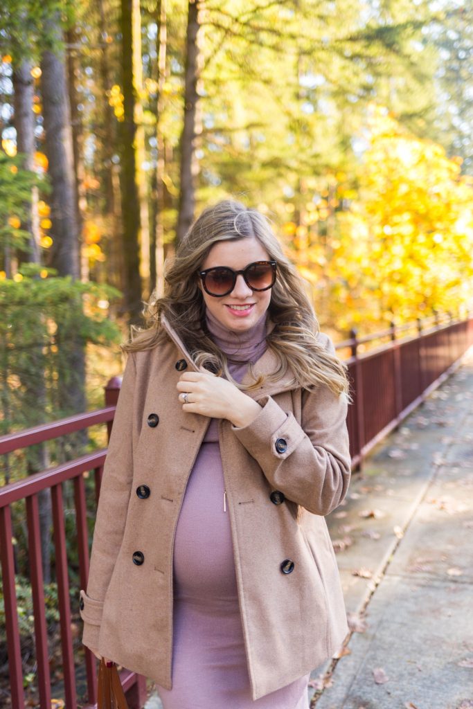 fall maternity outfit - nordstrom peacoat under $100 - thread and supply peacoat - Seattle style blog - Northwest Blonde 