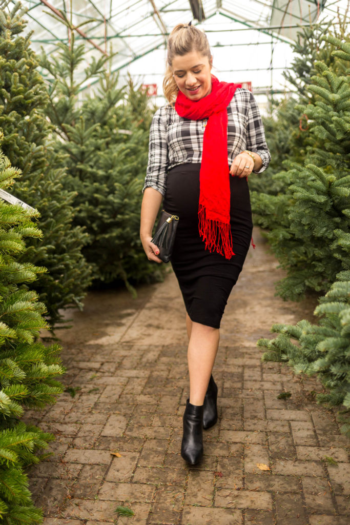 easy ways to wear red - winter maternity outfit idea - Northwest Blonde - Seattle style blog