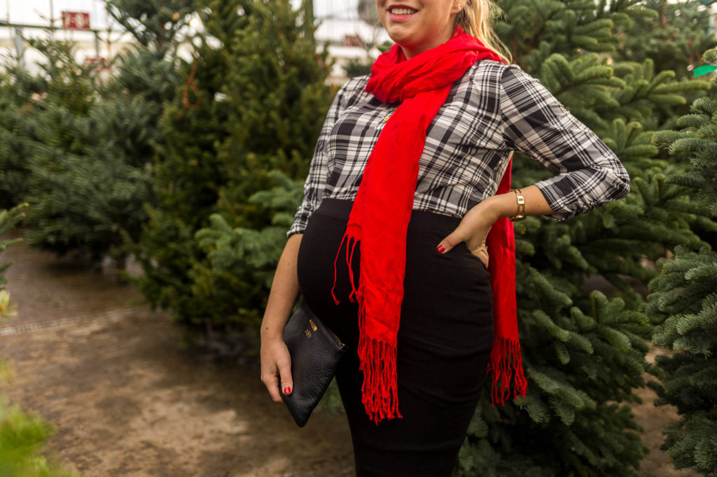 easy ways to wear red - winter maternity outfit idea - Northwest Blonde - Seattle style blog