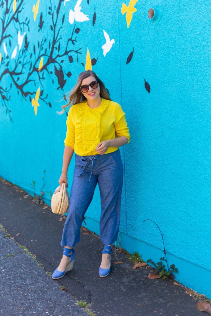 july no shopping challenge - j.crew factory chambray pants - Northwest Blonde - Seattle style blog