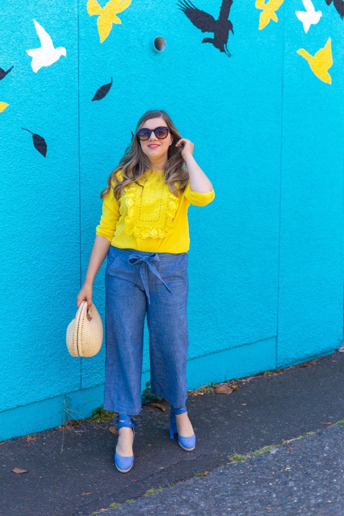 july no shopping challenge - j.crew factory chambray pants - Northwest Blonde - Seattle style blog