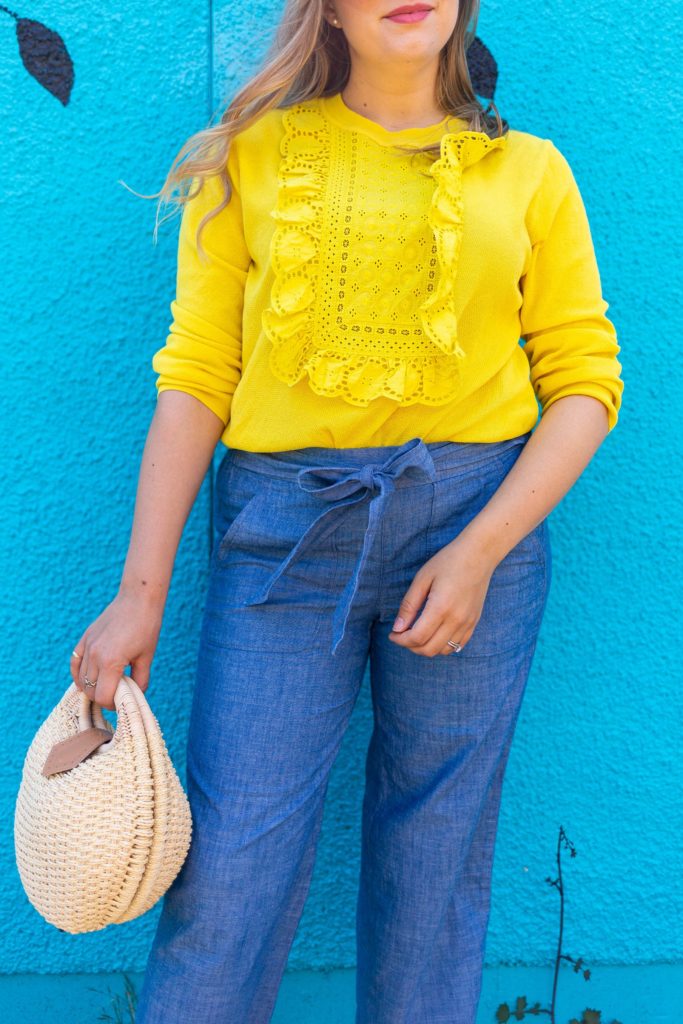 july no shopping challenge - j.crew factory chambray pants - Northwest Blonde - Seattle style blog