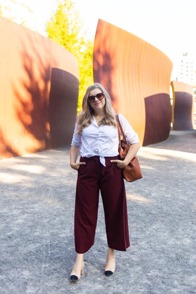 mm lafleur zhou culotte - mm lafleur fall 2019 - work from home mom - working mom outfit - Northwest Blonde - Seattle style blog 