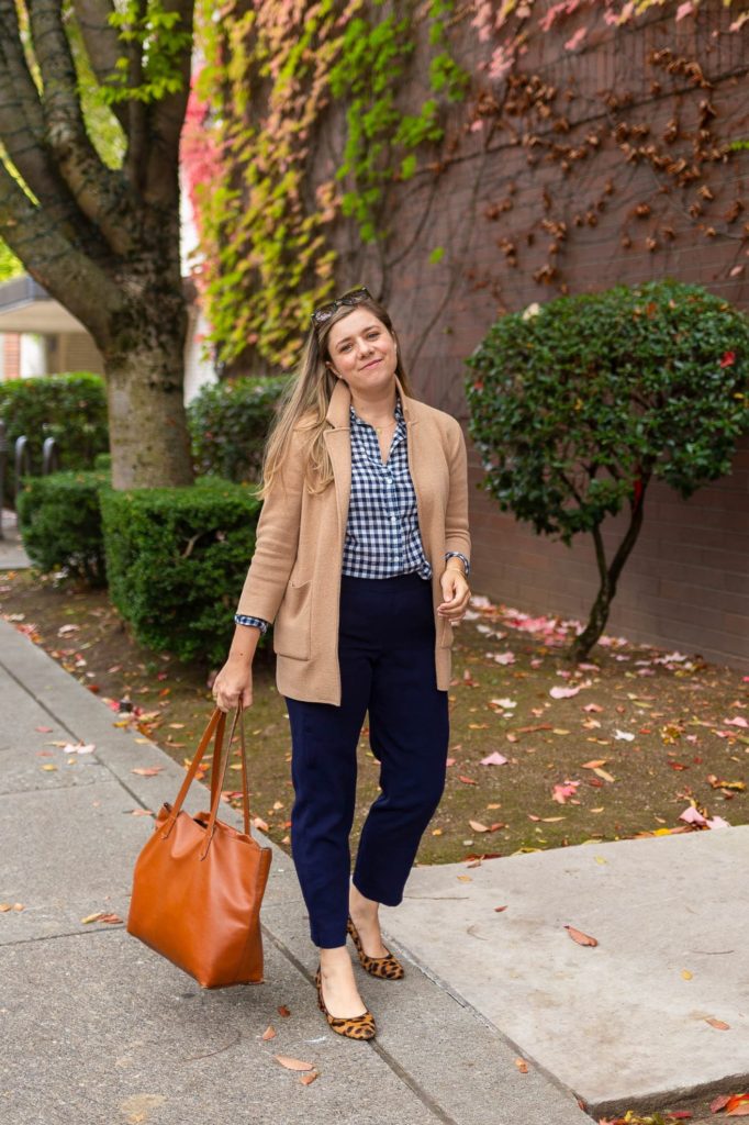 fall basics wardrobe - sweater blazer - business casual capsule wardrobe - best pants for travel - Northwest Blonde - Seattle style blog - classic style in a grunge town