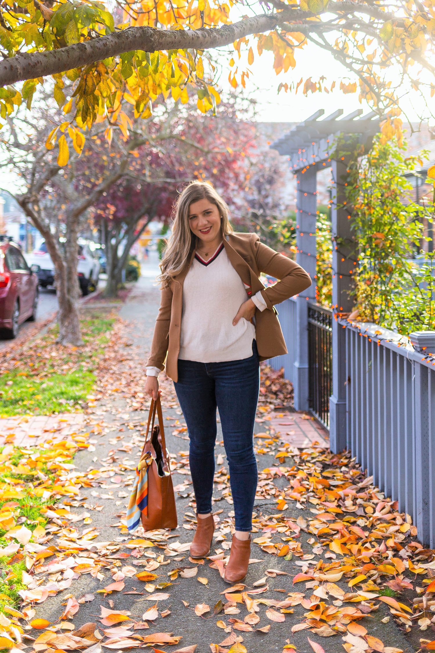 easy fall outfit - cute fall outfits - j.jill knit topper 1 - Northwest  Blonde