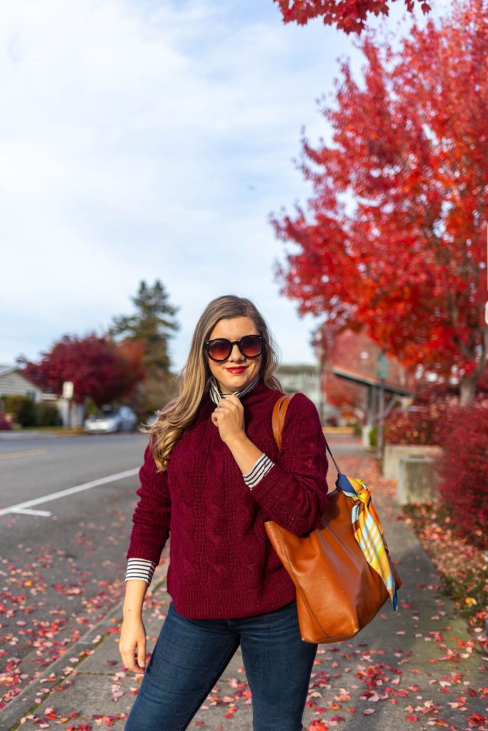 tissue turtleneck - j.crew cable knit turtleneck - Seattle style blog - classic style - warm fall layers