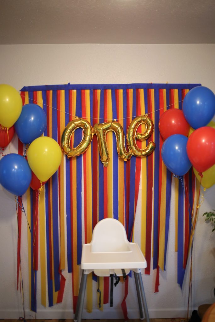 primary color easy first birthday party