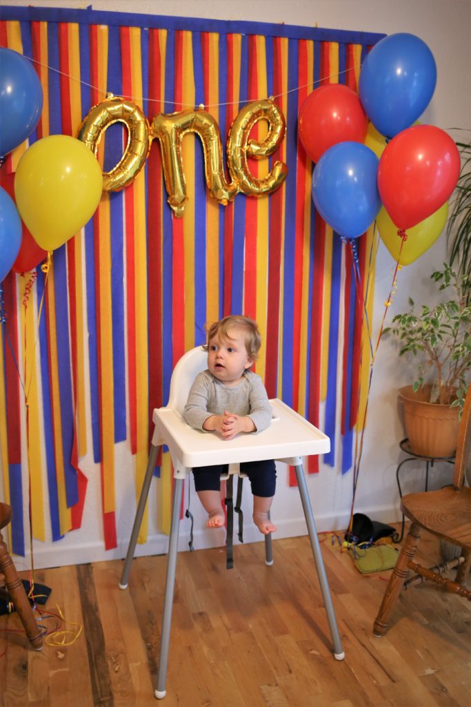 primary color easy first birthday party