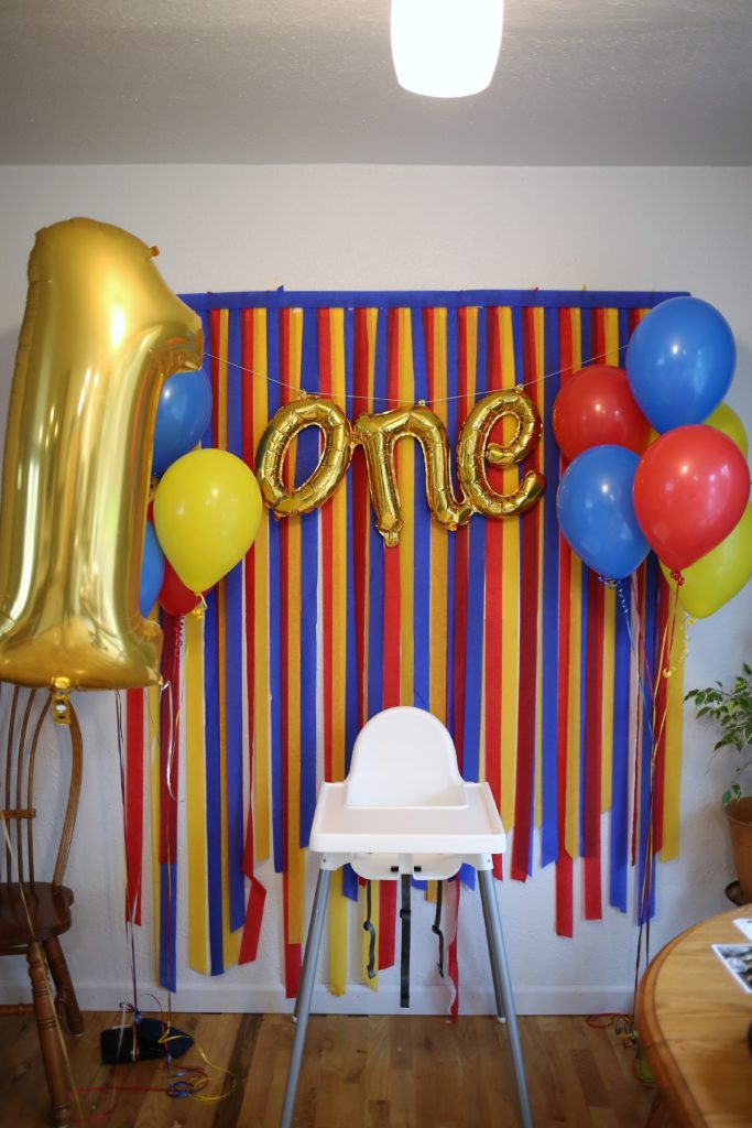 primary color easy first birthday party