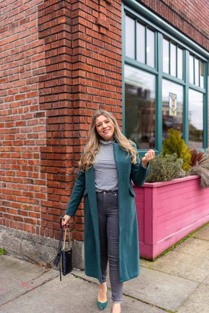 Emerald Green Car Coat - Northwest Blonde