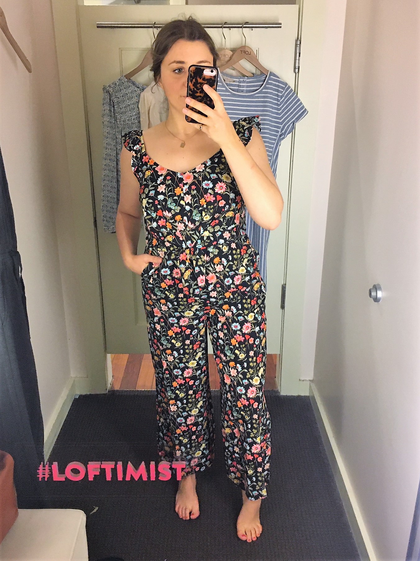 loft spring sale - loft floral jumpsuit - northwest blonde