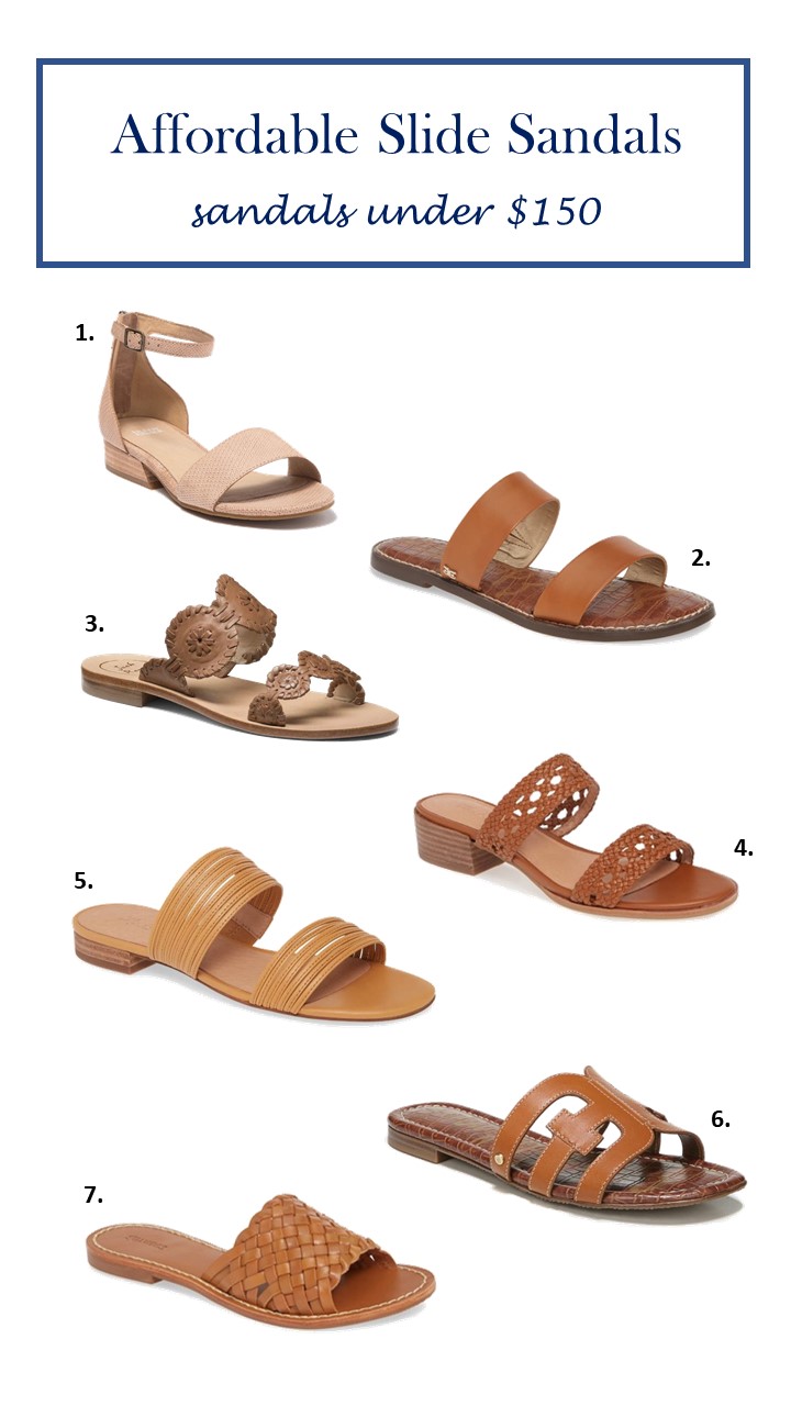 summer slide sandals under $150 - affordable slide sandals - cheap slide sandals