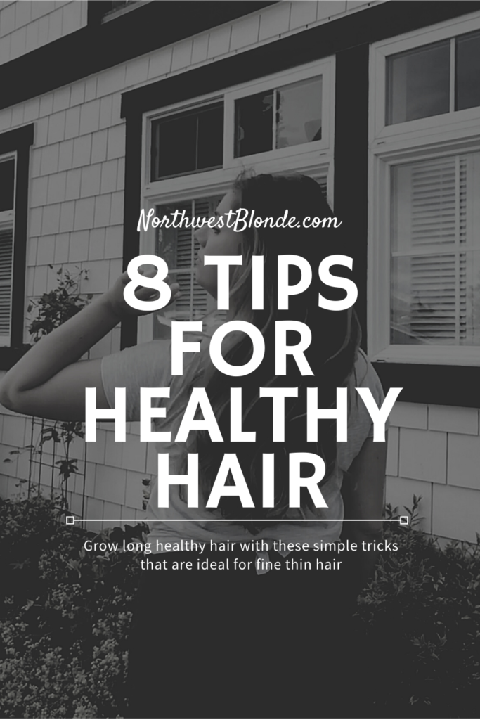 Do you want to go longer in-between salon visits? Maintaining long healthy hair has never been easier! These 8 tips for healthy hair will help you grow out your hair with less damage. Just click to read these 8 easy tips for growing long healthy hair. #healthyhair #longhair #longhealthyhair