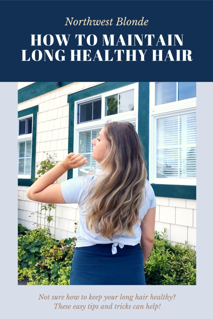 Do you want to go longer in-between salon visits? Maintaining long healthy hair has never been easier! These 8 tips for healthy hair will help you grow out your hair with less damage. Just click to read these 8 easy tips for growing long healthy hair. #healthyhair #longhair #longhealthyhair
