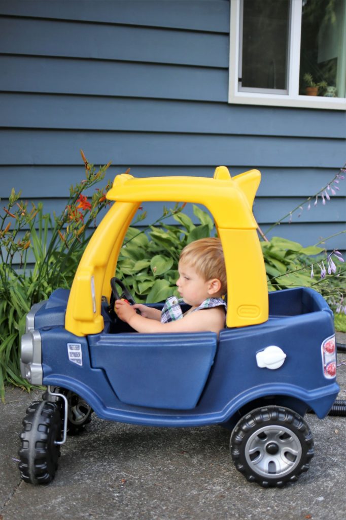 The Little Tikes Cozy Coupe Truck is a great gift for any toddler boy. This toddler pickup truck will be a backyard favorite throughout the toddler years. If you're wondering about great gifts for toddler boys, this Cozy Coupe truck is a great one for birthdays or Christmas #giftsforkids #cozycoupe #toddlertoys