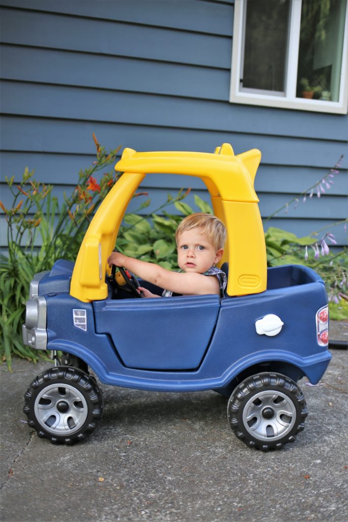 The Little Tikes Cozy Coupe Truck is a great gift for any toddler boy. This toddler pickup truck will be a backyard favorite throughout the toddler years. If you're wondering about great gifts for toddler boys, this Cozy Coupe truck is a great one for birthdays or Christmas #giftsforkids #cozycoupe #toddlertoys