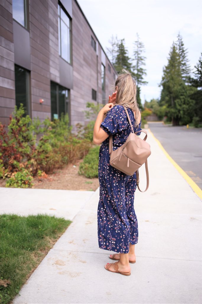 If you're looking for an affordable small backpack, this $25 backpack from Target is a great cheap option. It's the perfect size to be a toddler diaper bag without looking childish. It's actually quite stylish and minimalist as a diaper bag. I use this cheap backpack as a diaper bag for my toddler because it fits everything we need for a day out and about. #toddlerlife #toddlermom #targetstyle 