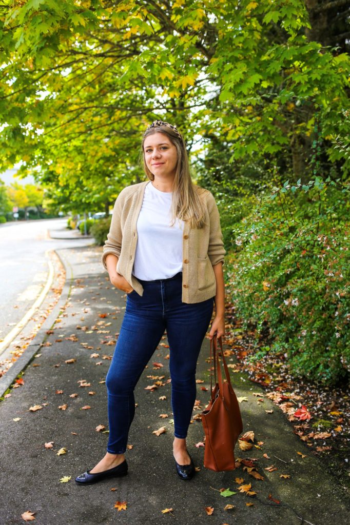 This J.Crew chunky cardigan is a great addition to your fall wardrobe. You can wear it with jeans and a tee shirt for an easy fall outfit or over a dress for a dressed up fall outfit. It's the perfect cropped cozy cardigan for fall #fallfashion #falloutfit